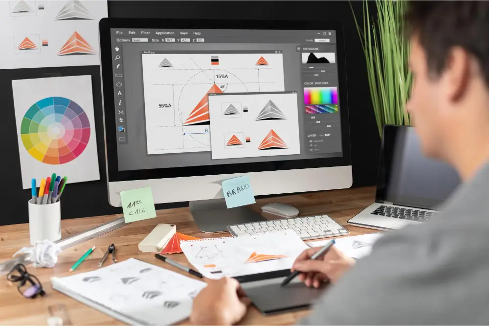 DTP and brand-identity layout by Ecrivus International
